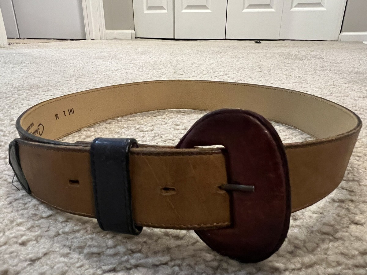 Vintage Catherine Dial Easley Color Block Leather Belt Med  display picture 3