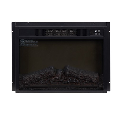 23" Fireplace Electric Embedded Insert Heater Glass Log Flame W/ Remote 1400W - Picture 3 of 5