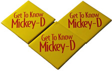 McDonald's Restaurant Get To Know Mickey-D 2" Pin Lapel Pins Lot of 3