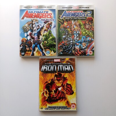 Ultimate Avengers + Invincible Iron Man Animated, ENGLISCH 3x DVD Marvel PAL 2
