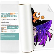 DTF Transfer Film Roll A3 13" x 82ft Glossy Direct to Film for All Sublimatio...