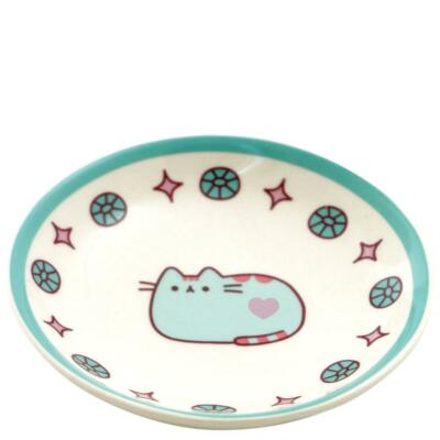 Pusheen the Cat Blue Stoneware Trinket Tray Jewelry Ring Dish Our Name is Mud