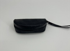 Oakley Sunglasses Case w Wristlet Strap Black All Over Logo Zipper Leather Pouch