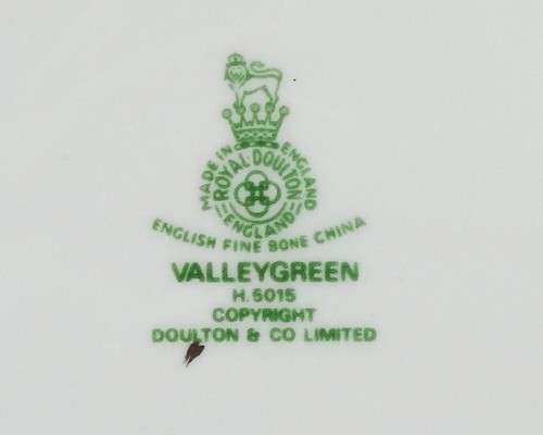 VALLEYGREEN H5015 by Royal Doulton Handled Cake Plate NEW NEVER USED England - Picture 3 of 5