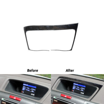 Carbon Fiber Central Console Display Panel Frame Cover Trim For Honda CR-V 12-16