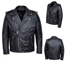 Men PU Leather Jacket Motorcycle Fashion Slim Fit Leather Coat