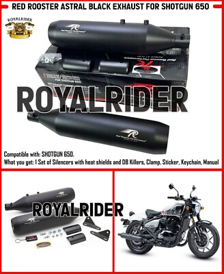 RED ROOSTER ASTRAL BLACK AUSPUFF PASSEND FÜR ROYAL ENFIELD SHOTGUN 650