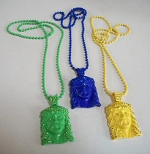 Men Blue,Yellow, Green Finish JESUS Casual Fashion Hip Hop Chain & Charm