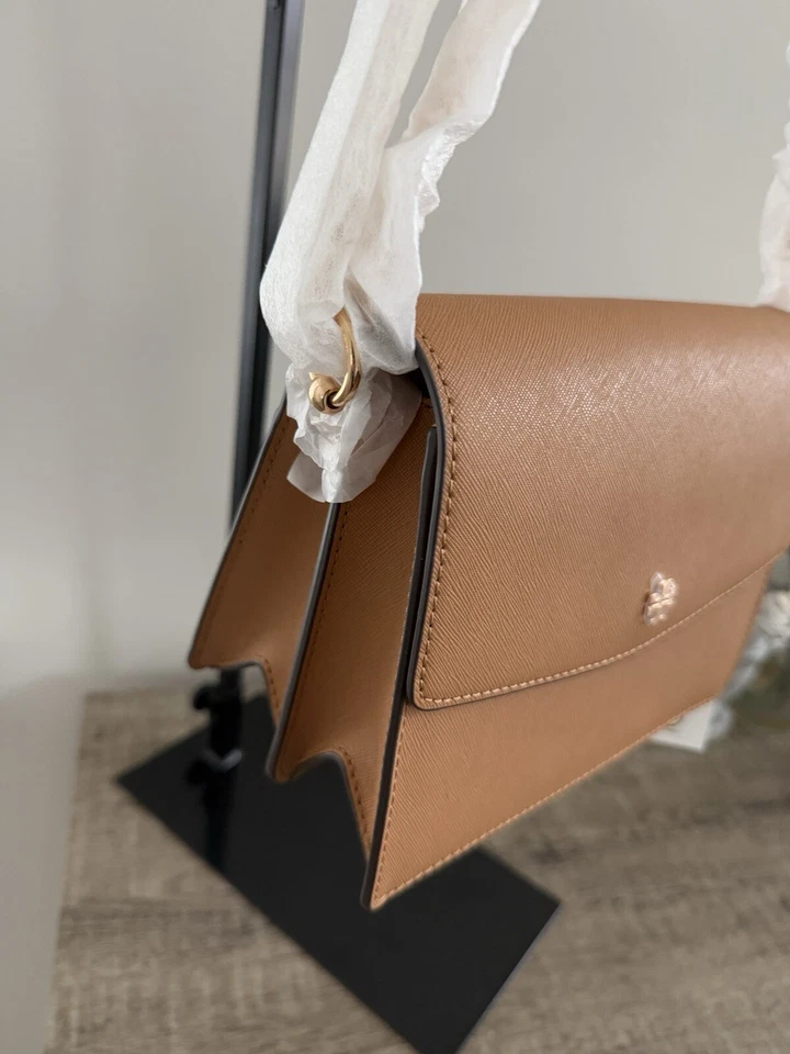 Bolsa de ombro ajustável cardamomo Tory Burch Emerson envelope nova com etiquetas - Imagem 3 de 4