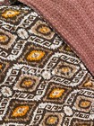 Brown Fall Ikat Aztec Kantha Quilt Twin Size Pure Cotton Throw Blanket Bedspread