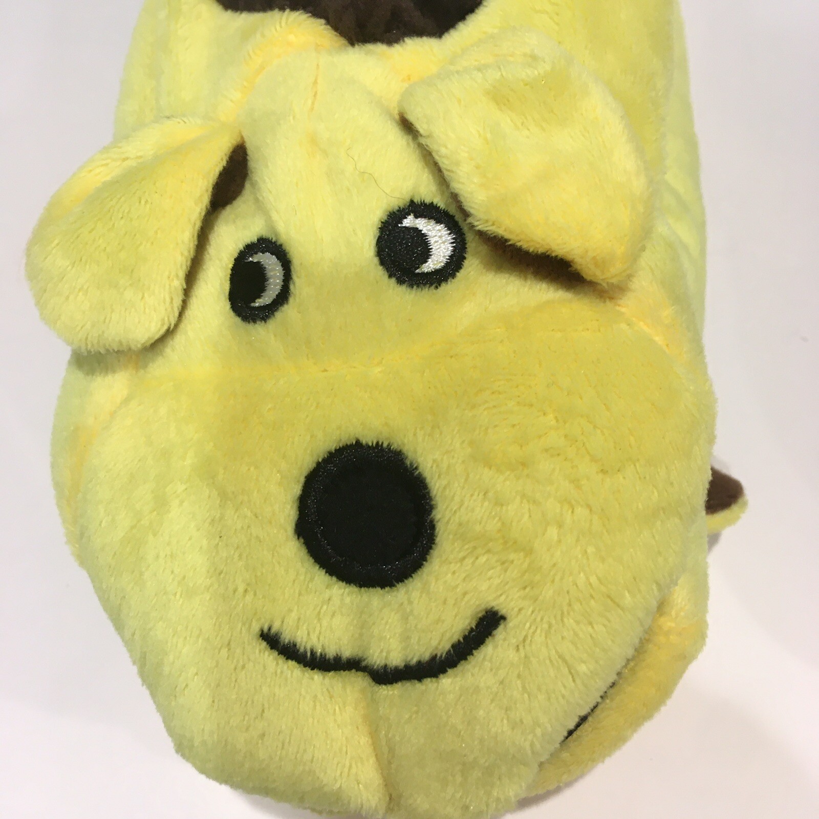 PANTOFOLA D’ORO Pantofole donna a forma di cane taglia 6 7 5 gialle animali cozies foderate sherpa NUOVE