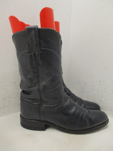 Justin dunkelblau Leder Pull-On Roper Cowboystiefel Damengröße 6,5 B L3057