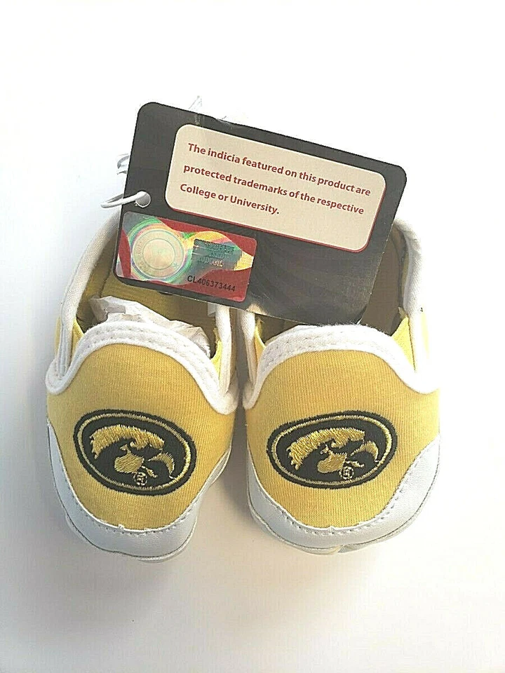 Baby Cloth Slip-on Infant Shoes Iowa Hawkeyes NCAA Logo Campus Footnotes - Image 2 of 4
