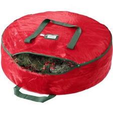 Heavy Duty Wreath Storage Bag 30 Inch Container Waterproof Plastic Holder