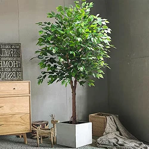 24 piezas hojas de ficus artificiales imitación ramas de árboles plantas verdes spray para bodas... Foto 3 de 4