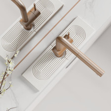 Diatomite Quick-Dry Kitchen Sink Mat and Splash Guard, 15.8 Inch, White