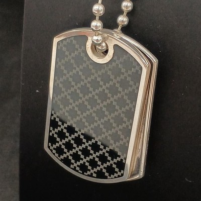 Gucci Diamante Plate Halskette Anhänger Kette Silber Made in Italy Authentisch