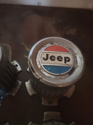 SET (4) 1968-1984 Era Jeep J10 J20 4WD Cherokee Wagoneer Center Caps OEM - Picture 2 of 5