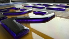 2 x 4D Gel Purple 5mm total depth Glitter edge TINTED NUMBER PLATES SHOW PLATES 
