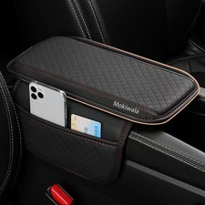 Upgraded Universal Car Center Console Cover, Microfiber Leather Armrest Black