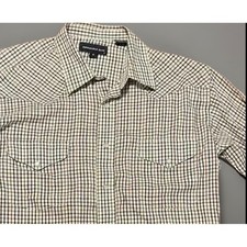 Panhandle Slim Men's Western Long Sleeve Pearl Snap Shirt Brown/Blue 16/ 34