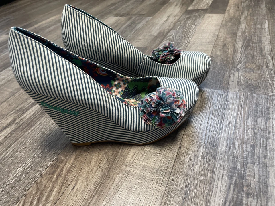 Tacón de cuña a rayas Desigual para mujer talla 39 Foto 4 de 4