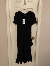 Grace Karin Women  s Size Small Short Sleeve Black Ruffle Design Dress