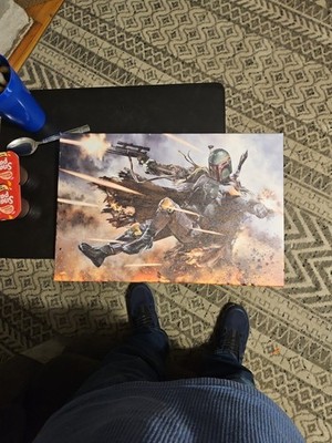 STAR WARS Boba Fett Stretched Canvas Wall Art Home Deco 76x50cm / 30X20 Inch