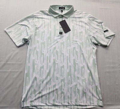 NEW Mens Bad Birdie Golf Performance Polo Shirt Desert Roads Cactus Sz Large