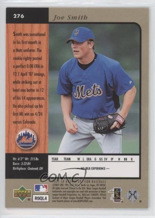 2007 SP Rookie Edition Joe Smith #276 RC - Image 2 of 2