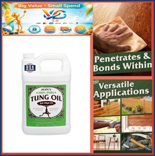Pure Tung Oil 128 Fl Oz Food Safe Wood Finish Sealer Natural Waterproof