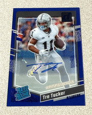 2023 Panini Clearly Donruss Rated Rookie Auto Blue #87 Tre Tucker /99
