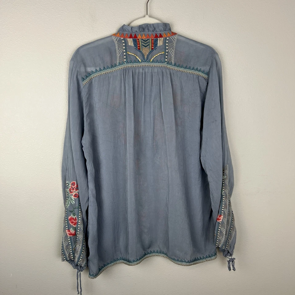 Johnny Was Jude Button Up Floral Embroidered Top Women’s Sz M - Image 3 of 4