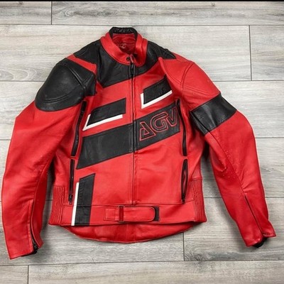 Sport AGV Italian Leather padded protective motorcycle jacket* women s 36* Rare*