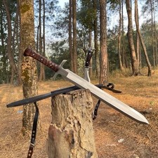 Spada Foglia Celtica 31" | Lama Acciaio al Carbonio 5160 Fatta a Mano | Spada Campeggio Caccia
