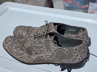 Stacy Adams Men's Gray Python Print Oxford Dress Shoes Size 10.5 M