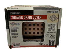 Everbilt Watershield 4 in. Brushed Nickel Square Grid Shower Drain Grate