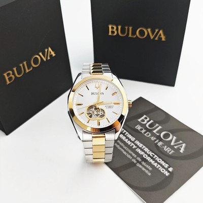 Bulova 98A284 Surveyor Classic Gold Silver Two-Tone Automatic Men's Watch 42MM