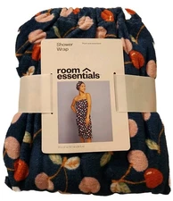 Room Essentials Terry Shower Wrap Cherry Design 31 X 37 100% Cotton