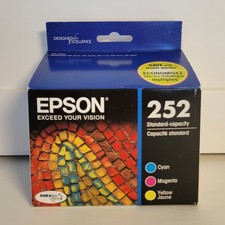 NEW SEALED Epson 252 Tri Color Ink EXP 1/2026 OEM Cartridge Cyan Magenta Yellow
