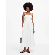 NWT Madewell Poplin Seamed Maxi Dress In White Size 14