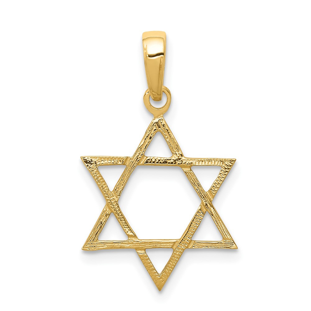 10k Yellow Gold Star of David Pendant 0.51gm L-25mm, W-15mm