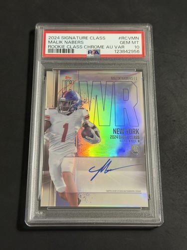2024 Topps Signature Class - Malik Nabers RC Chrome Auto #RCV-MN PSA 10 Pop2!!