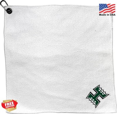 Team Golf NCAA Microfiber Towel 15x15 White with Carabiner