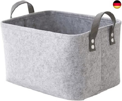 felt storage basket,Filz Aufbewahrungsbox,Filzkorb Grau Rechteck,Faltbar, mit
