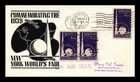 DR JIM STAMPS US COVER NEW YORK WORLDS FAIR FDC SCOTT 853 DUAL CANCEL