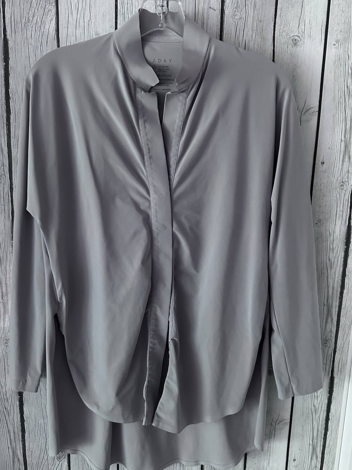 EUC ADAY Something Borrowed Grey Long Sleeve Tech… - image 1