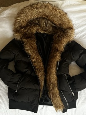 Dunkelbrauner Pelz Unisex Wintermantel super trocken Größe L nagelneu nie getragen