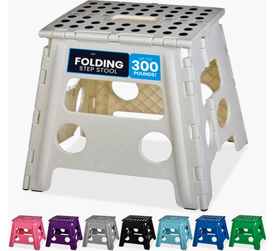 Folding Lightweight Step Stool - Portable Sturdy for  Adults Kids - Opens Easy
