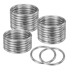 24-Pack Dream Catcher Rings 2" Stainless Steel Rings for DIY Silver 0.16"